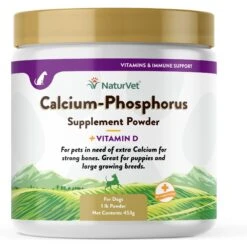 NaturVet Calcium-Phosphorus Plus Vitamin D Powder Joint Supplement For Dogs