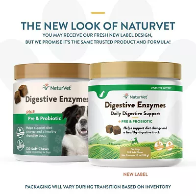 NaturVet Digestive Enzymes Plus Probiotic Soft Chew Digestive Supplement For Dogs, 2.4g, 120 Ct. 4 NaturVet Digestive Enzymes Plus Probiotic Soft Chew Digestive Supplement For Dogs, 2.4g, 120 Ct. - Image 2