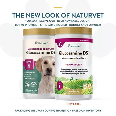NaturVet Glucosamine DS Level-1 Chewable Hip And Joint Supplement Tablets For Dogs, 3 G, 240 Ct. 4 NaturVet Glucosamine DS Level-1 Chewable Hip And Joint Supplement Tablets For Dogs, 3 G, 240 Ct. - Image 2