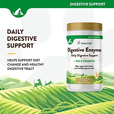 NaturVet Digestive Enzymes Plus Probiotics Supplement For Dogs And Cats, 1.22 Lb. 4 NaturVet Digestive Enzymes Plus Probiotics Supplement For Dogs And Cats, 1.22 Lb. - Image 2