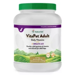 NaturVet VitaPet Adult Daily Vitamins Plus Breath Aid Dog Multivitamin Supplement For Dogs, 365 Ct.