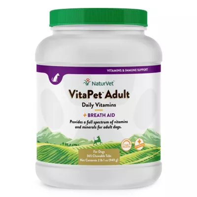 NaturVet VitaPet Adult Daily Vitamins Plus Breath Aid Dog Multivitamin Supplement For Dogs, 365 Ct. 3 NaturVet VitaPet Adult Daily Vitamins Plus Breath Aid Dog Multivitamin Supplement For Dogs, 365 Ct.