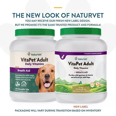 NaturVet VitaPet Adult Daily Vitamins Plus Breath Aid Dog Multivitamin Supplement For Dogs, 365 Ct. 4 NaturVet VitaPet Adult Daily Vitamins Plus Breath Aid Dog Multivitamin Supplement For Dogs, 365 Ct. - Image 2