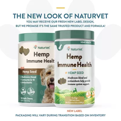 NaturVet Hemp Immune Health Plus Hemp Seed Soft Chew Supplement Treats For Dogs, 120 Ct. 4 NaturVet Hemp Immune Health Plus Hemp Seed Soft Chew Supplement Treats For Dogs, 120 Ct. - Image 2