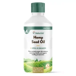 NaturVet Hemp Seed Oil Krill And Salmon Hip And Joint Supplement For Dogs, 32 Oz.