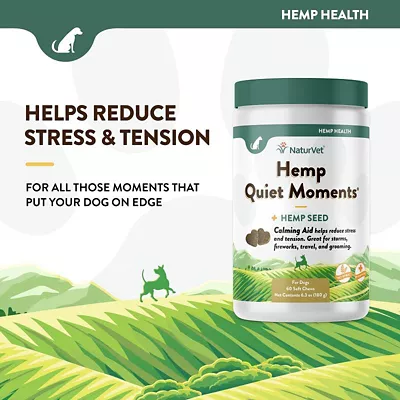 NaturVet Hemp Quiet Moments Plus Hemp Seed Soft Chew Calming Supplement Treats For Dogs, 60 Ct. 4 NaturVet Hemp Quiet Moments Plus Hemp Seed Soft Chew Calming Supplement Treats For Dogs, 60 Ct. - Image 2