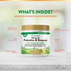 NaturVet Advanced Probiotics & Enzymes Plus Vet Strength PB6 Probiotic Powder Digestive Supplement For Cats & Dogs -NaturVet 150338 PT4. AC SS1800 V1698696913