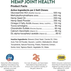 NaturVet Hemp Soft Chews Joint Supplement For Dogs -NaturVet 150351 PT7. AC SS1800 V1698693678