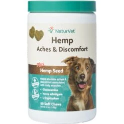 NaturVet Hemp Aches & Discomfort Glucosamine Plus Hemp Seed Dog Supplement