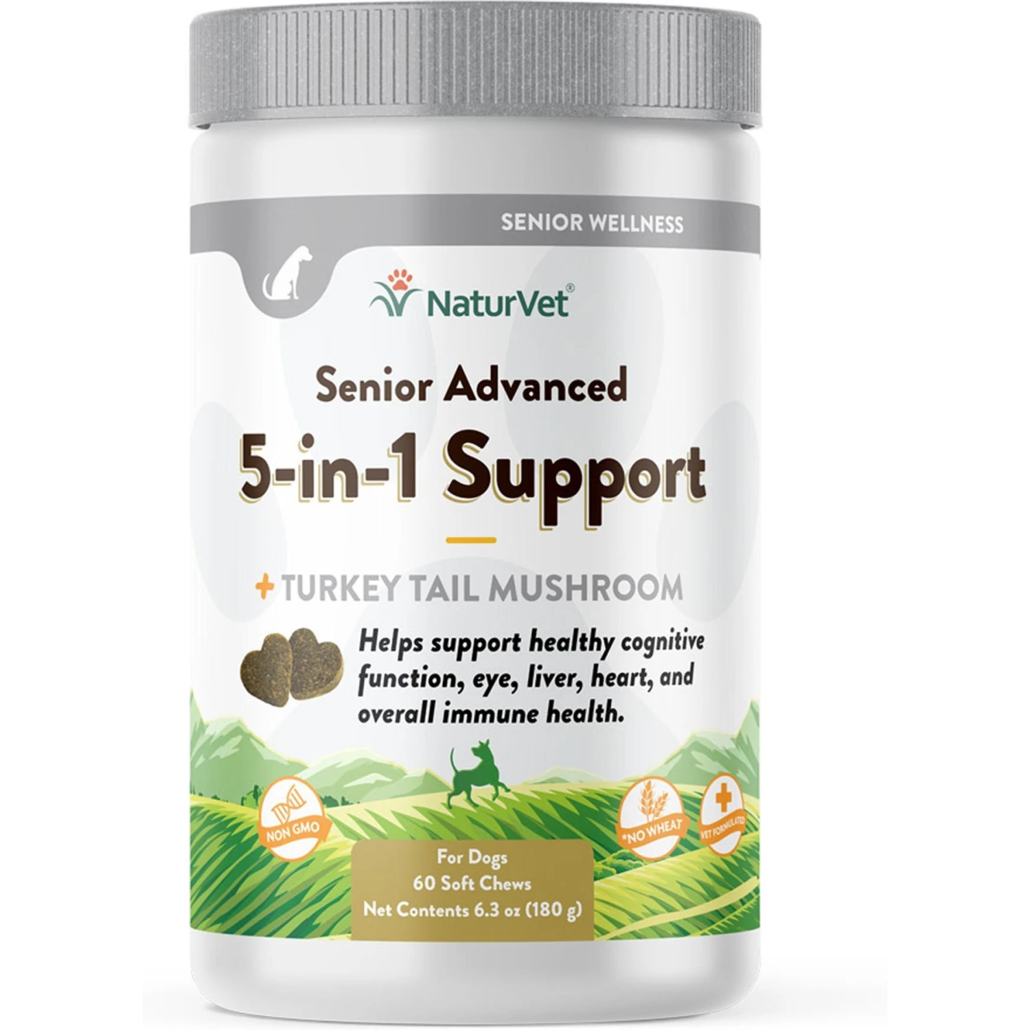 NaturVet Senior Advanced 5-in-1 Support Turkey Tail Mushroom, Ginko Biloba, Coenzyme Q10 & Lutien Dog Supplement 3 NaturVet Senior Advanced 5-in-1 Support Turkey Tail Mushroom, Ginko Biloba, Coenzyme Q10 & Lutien Dog Supplement
