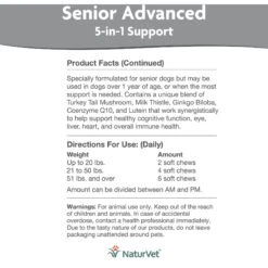 NaturVet Senior Advanced 5-in-1 Support Turkey Tail Mushroom, Ginko Biloba, Coenzyme Q10 & Lutien Dog Supplement 7 NaturVet Senior Advanced 5-in-1 Support Turkey Tail Mushroom, Ginko Biloba, Coenzyme Q10 & Lutien Dog Supplement -NaturVet 216644 PT4. AC SS1800 V1677269456