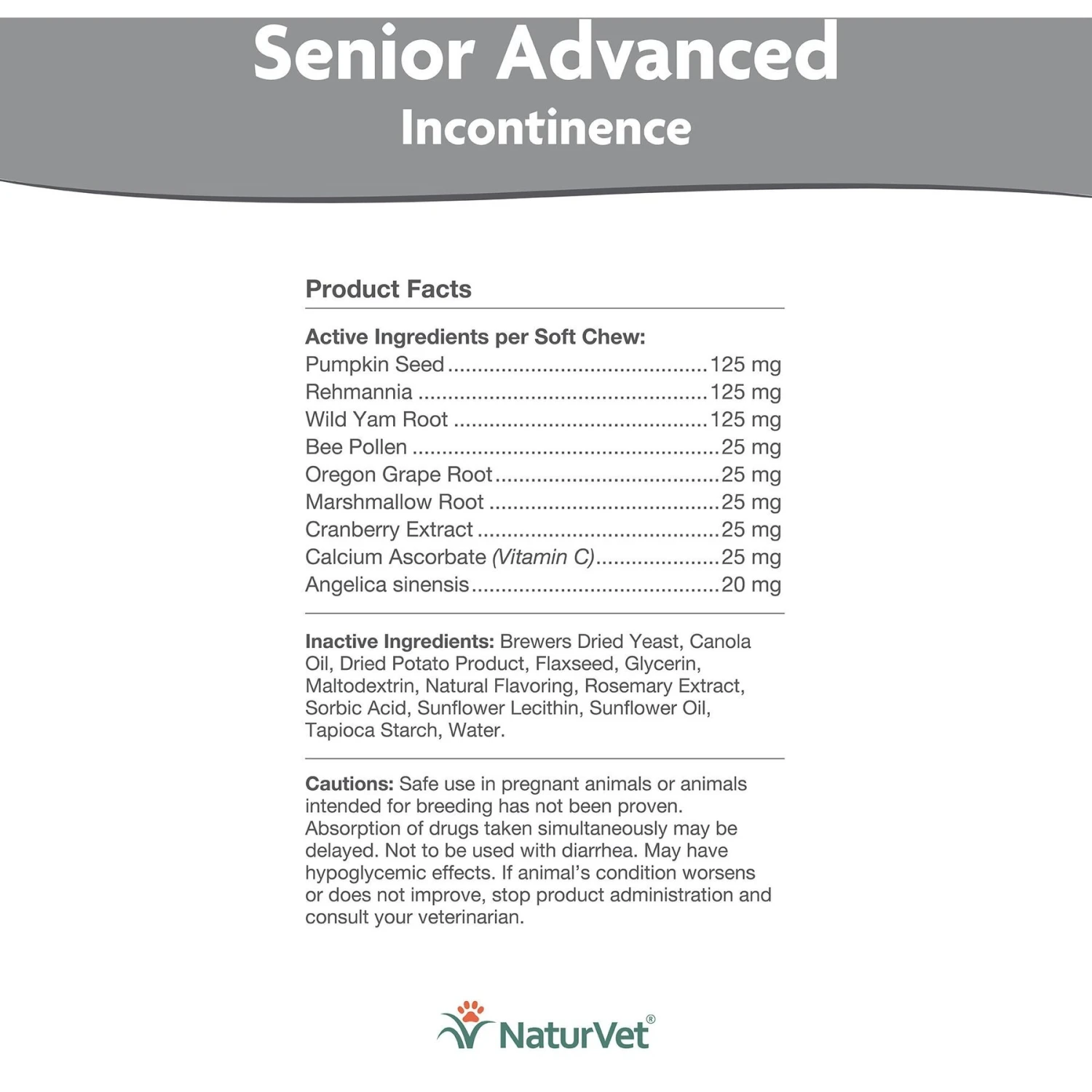 NaturVet Senior Advanced Incontinence With Non-GMO Ingredients Dog Supplement 6 NaturVet Senior Advanced Incontinence With Non-GMO Ingredients Dog Supplement - Image 4