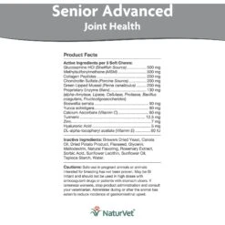 NaturVet Senior Advanced Joint Health Glucosamine, MSM, Chondroition & Collagen Dog Supplement -NaturVet 216657 PT3. AC SS1800 V1595364363