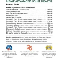 NaturVet Hemp Advanced Joint Health Glucosamine, Chondroitin & MSM Plus Collagen, Extra Joint Support Dog Supplement 17 NaturVet Hemp Advanced Joint Health Glucosamine, Chondroitin & MSM Plus Collagen, Extra Joint Support Dog Supplement -NaturVet 252054 PT7. AC SS1800 V1698692844