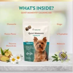NaturVet Quiet Moments Plus Melatonin Soft Chews Calming Supplement For Dogs -NaturVet 254696 PT2. AC SS1800 V1675970955