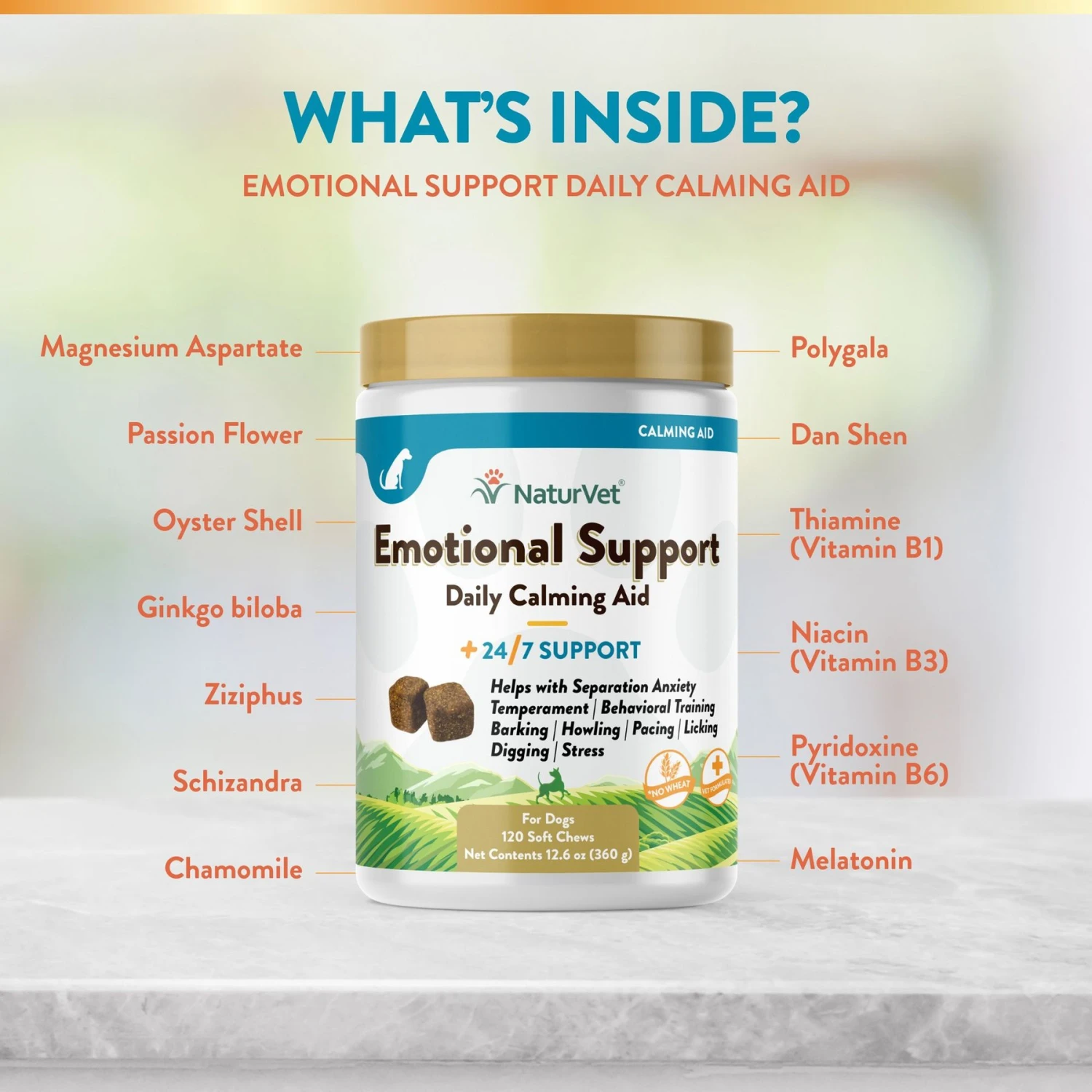 NaturVet Emotional Support Chicken Flavored Soft Chews Calming Supplement For Dogs 7 NaturVet Emotional Support Chicken Flavored Soft Chews Calming Supplement For Dogs - Image 5