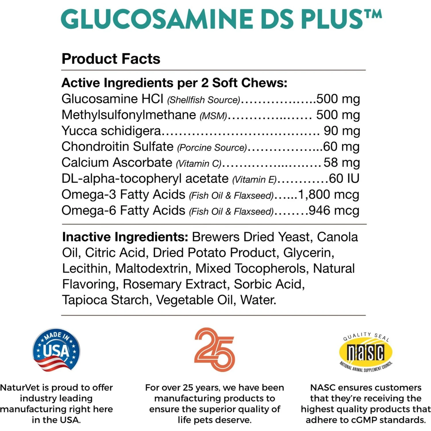 NaturVet Moderate Care Glucosamine DS Plus Soft Chews Joint Supplement For Cats & Dogs 7 NaturVet Moderate Care Glucosamine DS Plus Soft Chews Joint Supplement For Cats & Dogs - Image 5