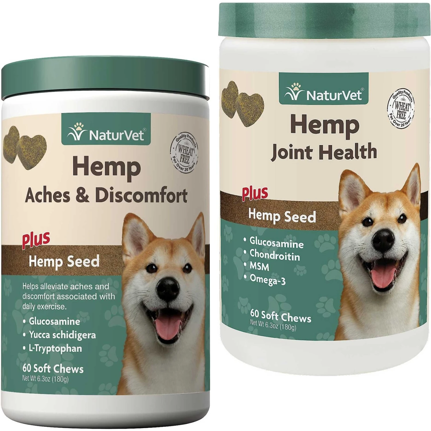 NaturVet Hemp Aches & Discomfort Glucosamine Plus Hemp Seed Dog Supplement & NaturVet Hemp Soft Chews Joint Supplement For Dogs 3 NaturVet Hemp Aches & Discomfort Glucosamine Plus Hemp Seed Dog Supplement & NaturVet Hemp Soft Chews Joint Supplement For Dogs
