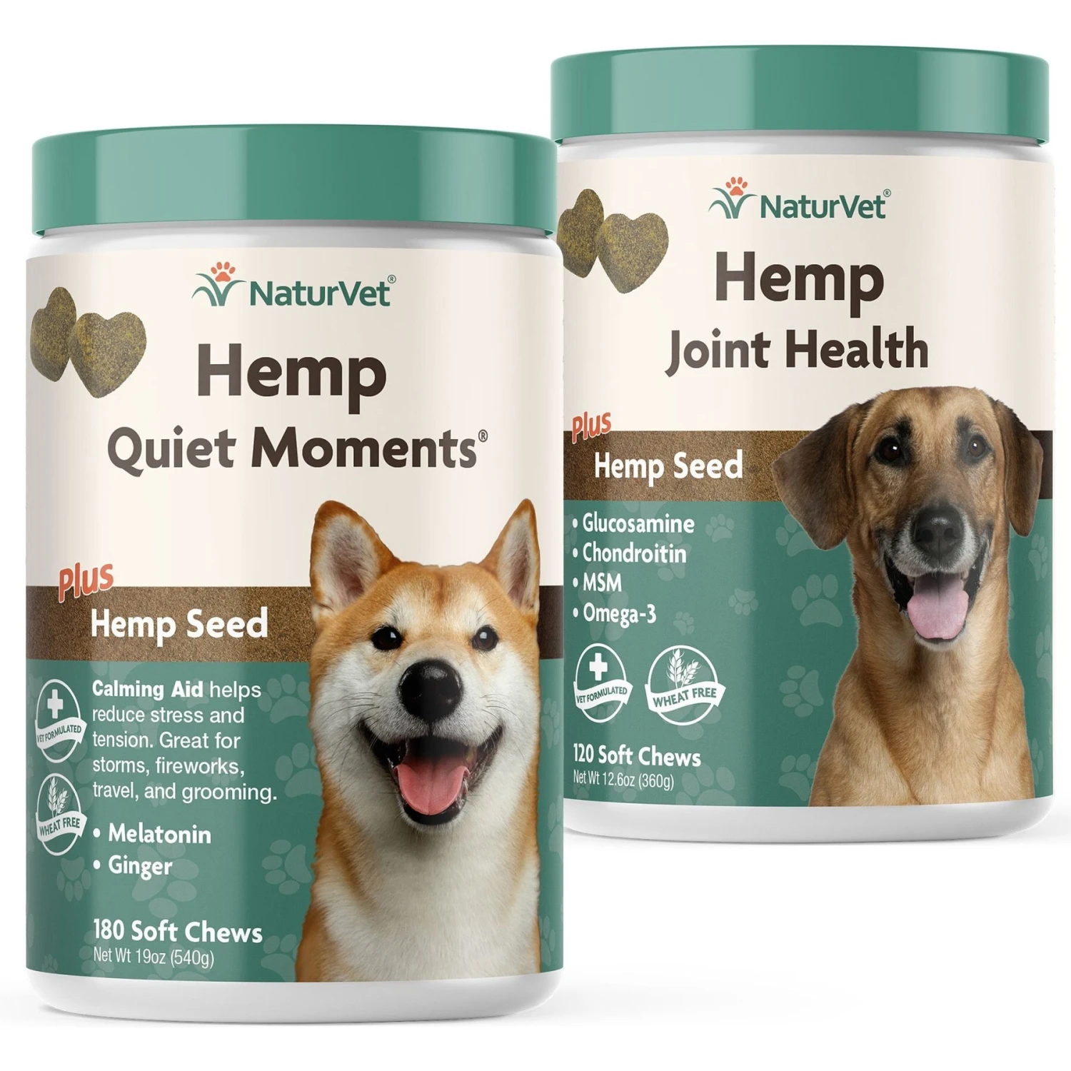 NaturVet Hemp Quiet Moments Soft Chews Calming Supplement For Dogs & NaturVet Hemp Soft Chews Joint Supplement For Dogs 3 NaturVet Hemp Quiet Moments Soft Chews Calming Supplement For Dogs & NaturVet Hemp Soft Chews Joint Supplement For Dogs
