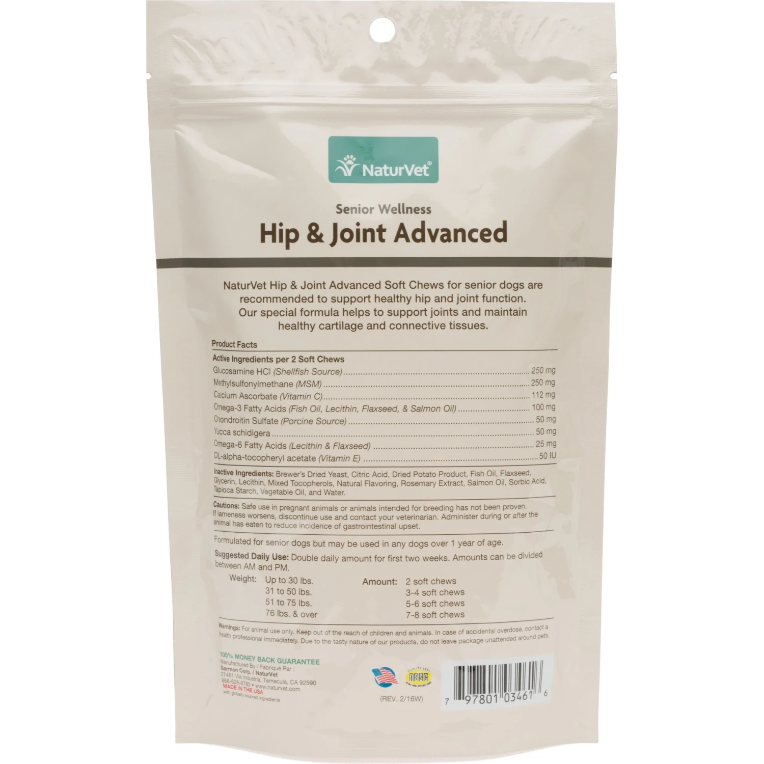 NaturVet Senior Wellness Hip & Joint Advanced Glucosamine, Chondroitin & MSM Plus Omegas Dog Supplement & Blue Buffalo Life Protection Formula Senior Chicken & Brown Rice Recipe Dry Dog Food 9 NaturVet Senior Wellness Hip & Joint Advanced Glucosamine, Chondroitin & MSM Plus Omegas Dog Supplement & Blue Buffalo Life Protection Formula Senior Chicken & Brown Rice Recipe Dry Dog Food - Image 7