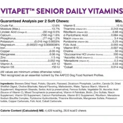 NaturVet VitaPet Senior Daily Vitamins Plus Glucosamine Dog Supplement & Blue Buffalo Life Protection Formula Senior Chicken & Brown Rice Recipe Dry Dog Food -NaturVet 365450 PT7. AC SS1800 V1644016319