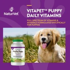 NaturVet VitaPet Puppy Plus Breath Aid Chewable Tablets Multivitamin For Dogs 14 NaturVet VitaPet Puppy Plus Breath Aid Chewable Tablets Multivitamin For Dogs -NaturVet 51646 PT3. AC SS1800 V1698694073