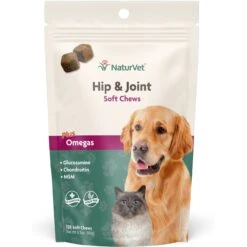 NaturVet Hip & Joint Soft Chews Joint Supplement For Cats & Dogs