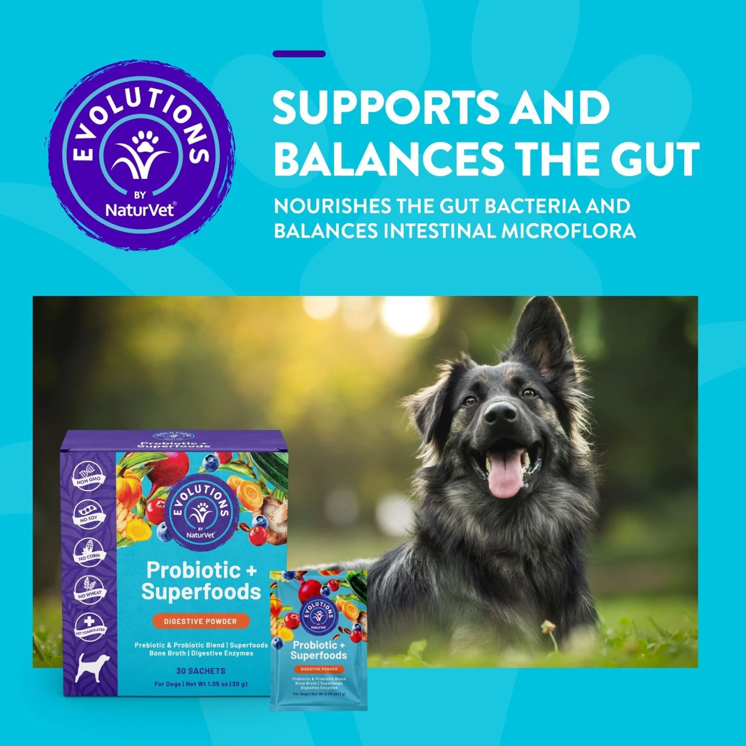 NaturVet Evolutions Probiotic + Superfoods Dog Supplement, 30 Count 4 NaturVet Evolutions Probiotic + Superfoods Dog Supplement, 30 Count - Image 2