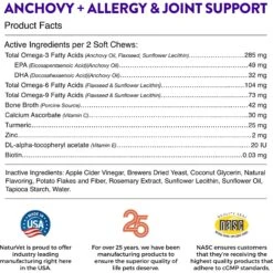 NaturVet Evolutions Anchovy + Allergy Support Soft Chews Dog Supplement 14 NaturVet Evolutions Anchovy + Allergy Support Soft Chews Dog Supplement -NaturVet 565894 PT5. AC SS1800 V1674488278