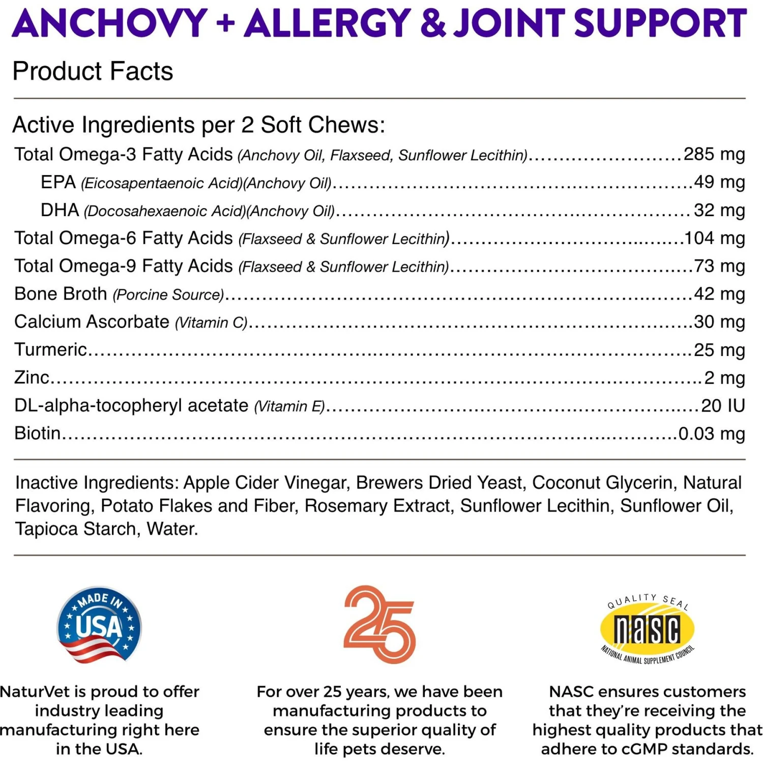 NaturVet Evolutions Anchovy + Allergy Support Soft Chews Dog Supplement 8 NaturVet Evolutions Anchovy + Allergy Support Soft Chews Dog Supplement - Image 6