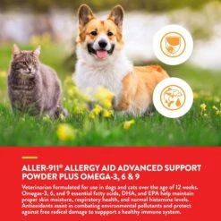 NaturVet Aller-911 Plus Antioxidants Powder Allergy & Skin & Coat Supplement For Cats & Dogs -NaturVet 60286 PT3. AC SS1800 V1698694661
