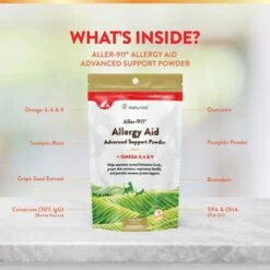 NaturVet Aller-911 Plus Antioxidants Powder Allergy & Skin & Coat Supplement For Cats & Dogs -NaturVet 60286 PT4. AC SS1800 V1698696849