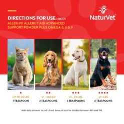 NaturVet Aller-911 Plus Antioxidants Powder Allergy & Skin & Coat Supplement For Cats & Dogs -NaturVet 60286 PT6. AC SS1800 V1698696410