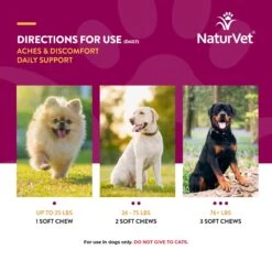 NaturVet Aches & Discomfort Plus Glucosamine Soft Chews Joint Supplement For Dogs 16 NaturVet Aches & Discomfort Plus Glucosamine Soft Chews Joint Supplement For Dogs -NaturVet 60311 PT6. AC SS1800 V1698692452