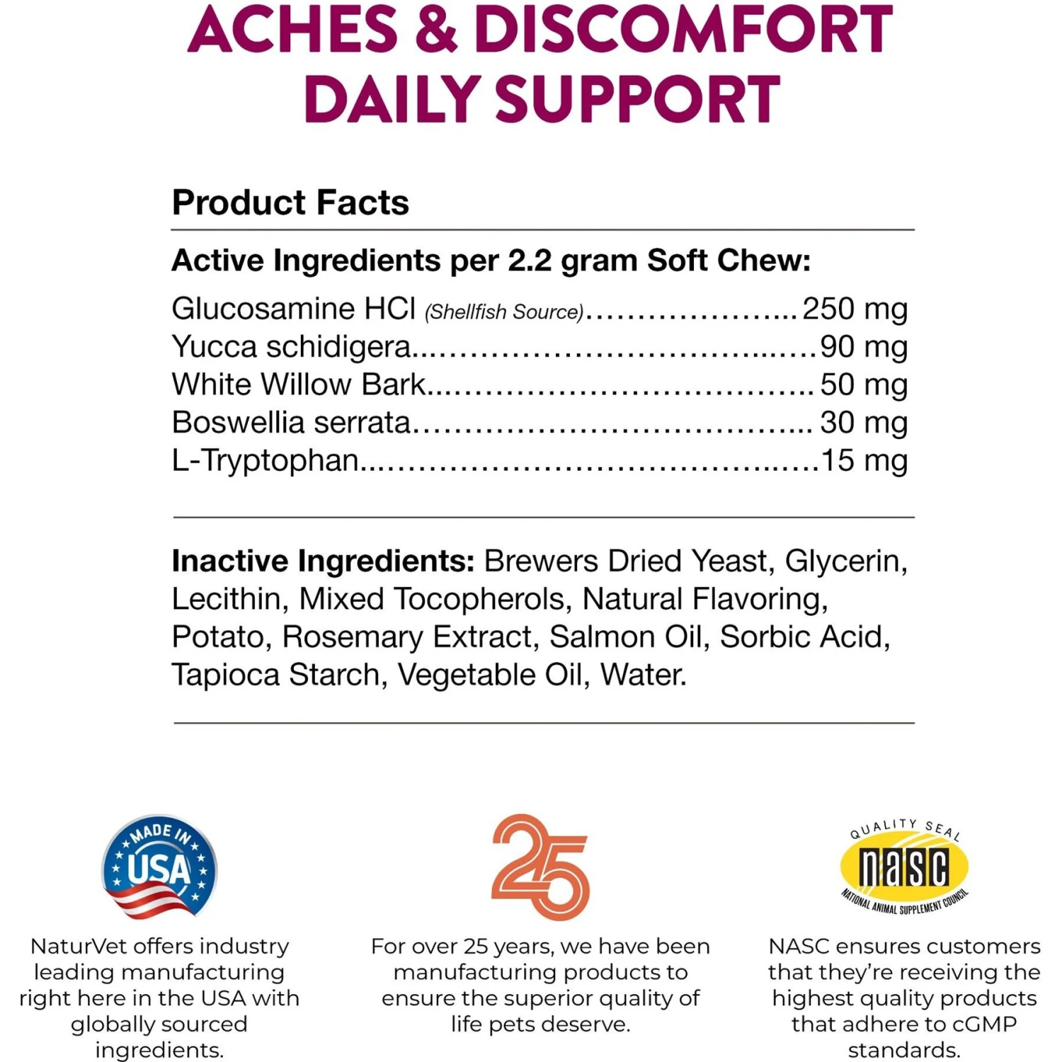 NaturVet Aches & Discomfort Plus Glucosamine Soft Chews Joint Supplement For Dogs 10 NaturVet Aches & Discomfort Plus Glucosamine Soft Chews Joint Supplement For Dogs - Image 8