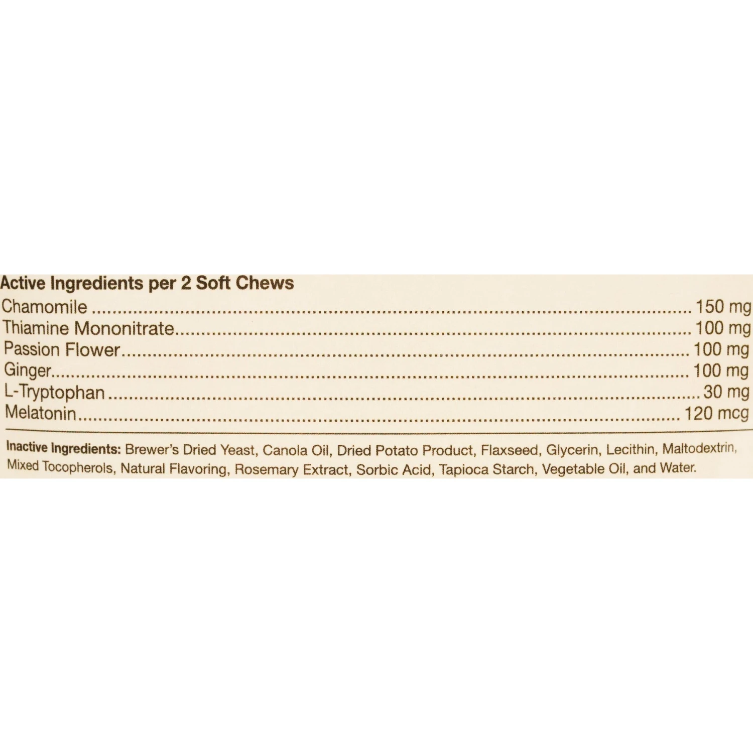 NaturVet Senior Wellness Quiet Moments Calming Aid Chamomile, Passion Flower & L-Tryptphan Plus Melatonin Dog Supplement 5 NaturVet Senior Wellness Quiet Moments Calming Aid Chamomile, Passion Flower & L-Tryptphan Plus Melatonin Dog Supplement - Image 3