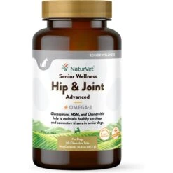 NaturVet Senior Wellness Hip & Joint Advanced Glucosamine, Chondroitin & MSM Plus Omegas Dog Supplement
