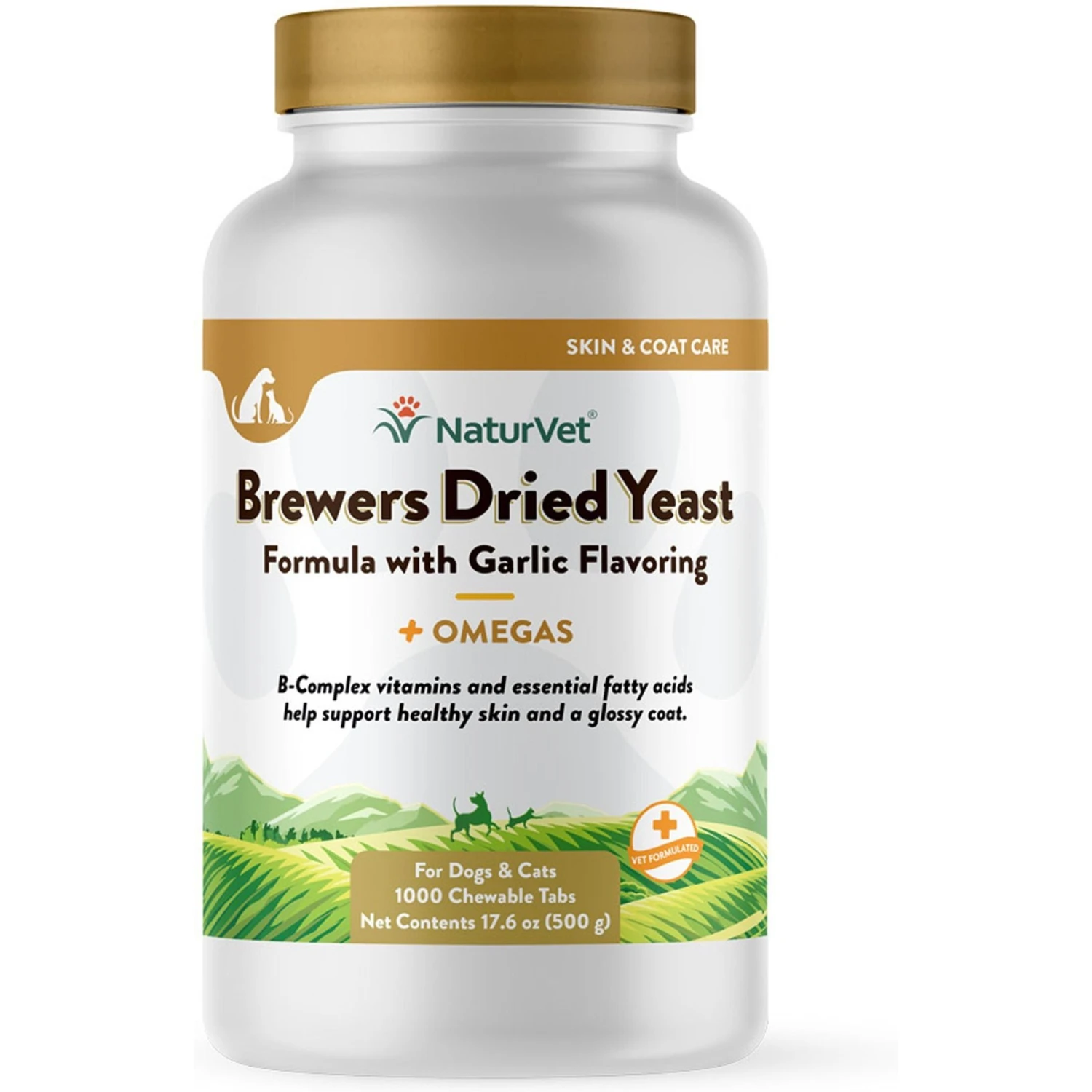 NaturVet Brewer's Dried Yeast With Omegas Chewable Tablets Skin & Coat Supplement For Cats & Dogs 3 NaturVet Brewer's Dried Yeast With Omegas Chewable Tablets Skin & Coat Supplement For Cats & Dogs