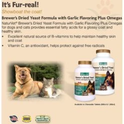 NaturVet Brewer's Dried Yeast With Omegas Chewable Tablets Skin & Coat Supplement For Cats & Dogs 7 NaturVet Brewer's Dried Yeast With Omegas Chewable Tablets Skin & Coat Supplement For Cats & Dogs -NaturVet 60329 PT2. AC SS1800 V1473883425