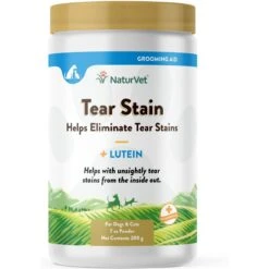 NaturVet Tear Stain Plus Lutein Powder Vision Supplement For Cats & Dogs