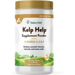 NaturVet Kelp Help Plus Omegas Powder Supplement For Cats & Dogs