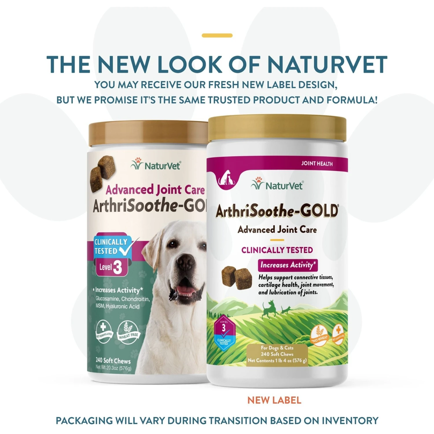 NaturVet ArthriSoothe-GOLD Level 3 MSM & Glucosamine Joint Supplement For Dogs & Cats, 240 Count 4 NaturVet ArthriSoothe-GOLD Level 3 MSM & Glucosamine Joint Supplement For Dogs & Cats, 240 Count - Image 2