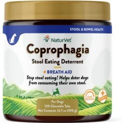 NaturVet Coprophagia Plus Breath Aid Tablets Coprophagia Supplement For Dogs