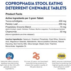 NaturVet Coprophagia Plus Breath Aid Tablets Coprophagia Supplement For Dogs -NaturVet 63789 PT7. AC SS1800 V1698693667