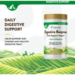 NaturVet Digestive Enzymes Plus Probiotic Powder Digestive Supplement For Cats & Dogs -NaturVet 63793 PT2. AC SS1800 V1698692903