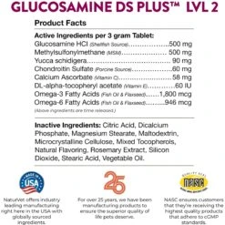 NaturVet Moderate Care Glucosamine DS Plus Chewable Tablets Joint Supplement For Dogs 17 NaturVet Moderate Care Glucosamine DS Plus Chewable Tablets Joint Supplement For Dogs -NaturVet 63803 PT7. AC SS1800 V1698696006