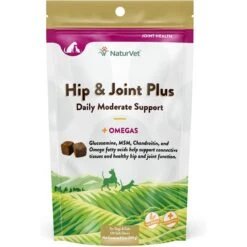 NaturVet Hip & Joint Plus Omegas Soft Chews Joint Supplement For Cats & Dogs