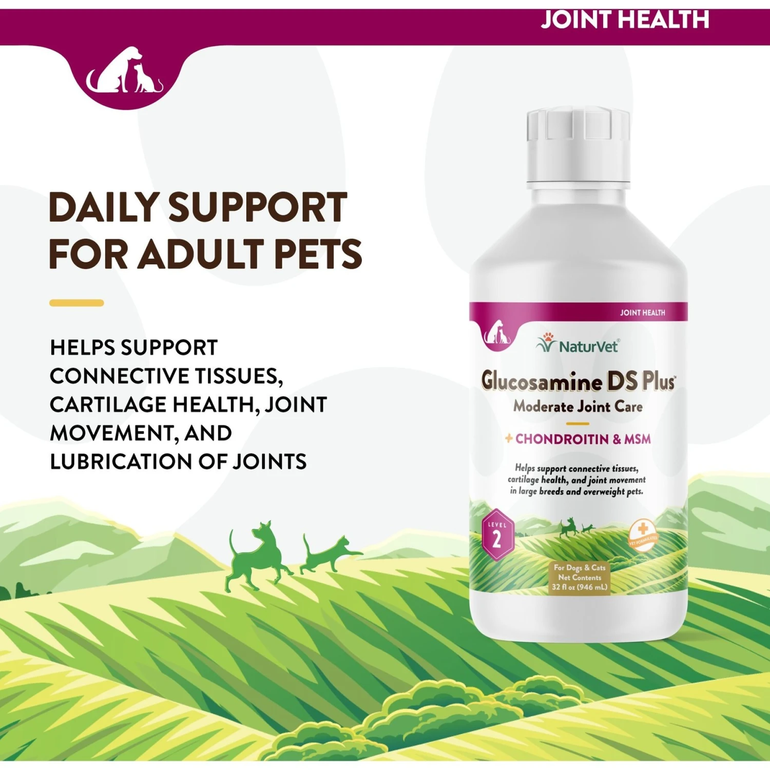 NaturVet Moderate Care Glucosamine DS Plus Liquid Joint Supplement For Cats & Dogs 5 NaturVet Moderate Care Glucosamine DS Plus Liquid Joint Supplement For Cats & Dogs - Image 3
