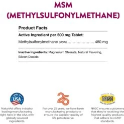 NaturVet MSM Chewable Tablets Joint Supplement For Dogs -NaturVet 77878 PT7. AC SS1800 V1698696972