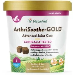 NaturVet Advanced Care ArthriSoothe-GOLD Soft Chews Joint Supplement For Cats & Dogs